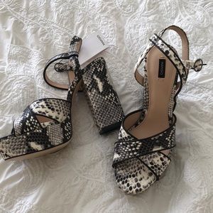 Mango snake print sandals